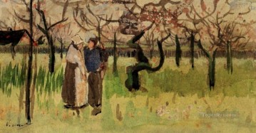 花が咲く果樹園と二人の人物 春 フィンセント・ファン・ゴッホ Oil Paintings